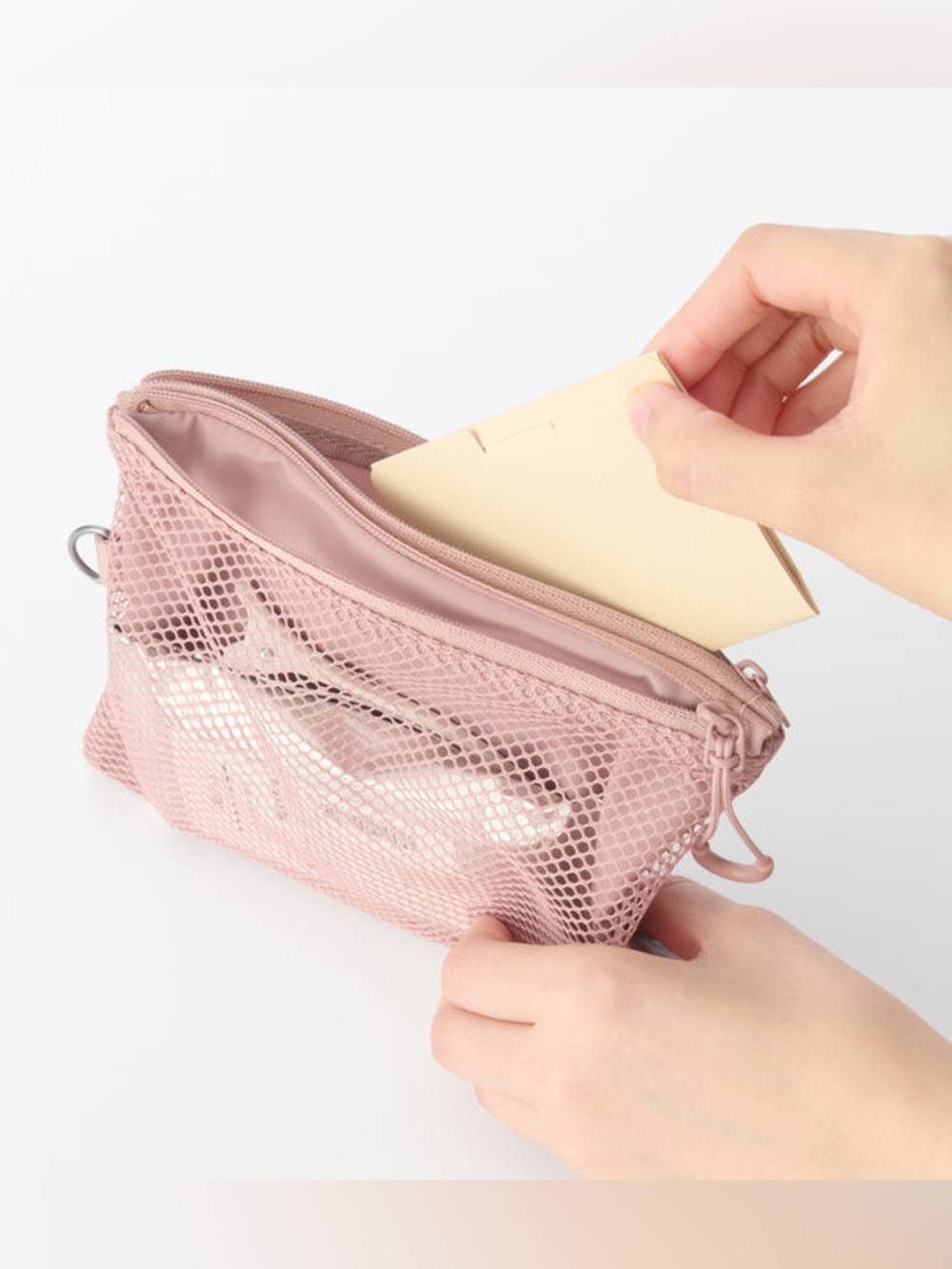 ๐ MUJI Polyester Two Zipper Case_Medium_Color: Pink_NWT ๐ - Picture 4 of 6